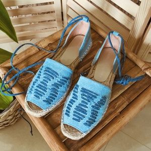 NWB↠Chinese Laundry Denim Tie-Up Espadrilles